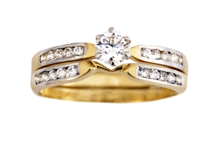 Bypass Bridal Set Gold Wedding Ring 