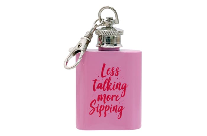  Cocktail Hour  Key Holder Flask  - Less Talking More Sips