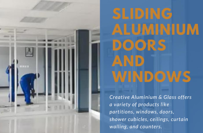 Sliding aluminium doors and windows image