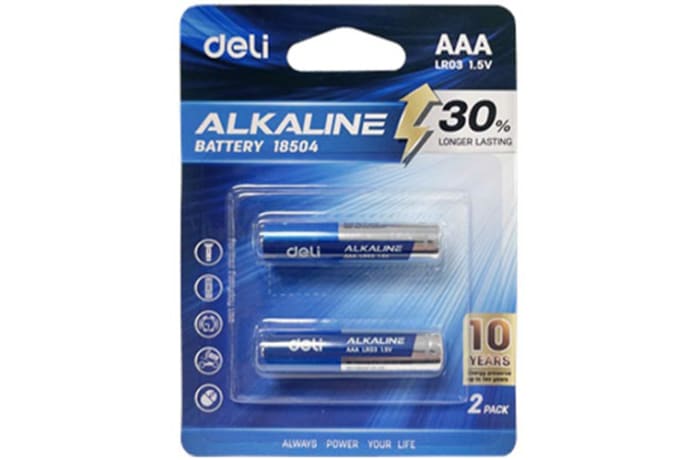 Deli Aaa Alkaline Batteries  2 Pack 18504