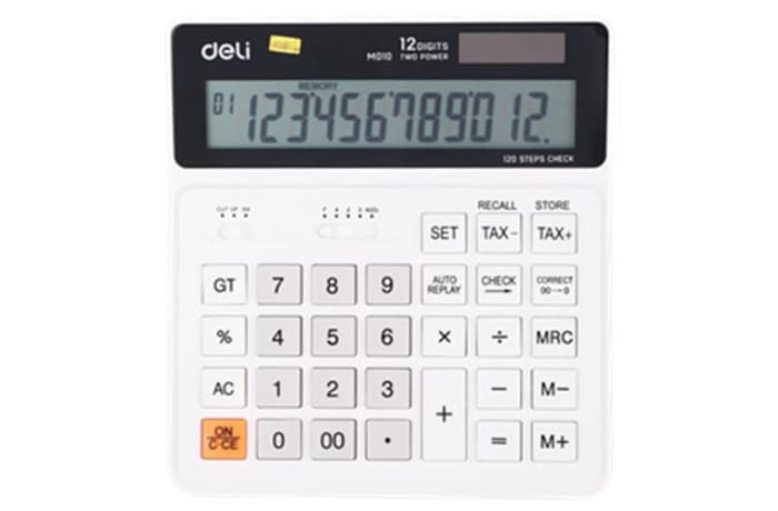 Deli Desktop Tax Calculator  White  M01010