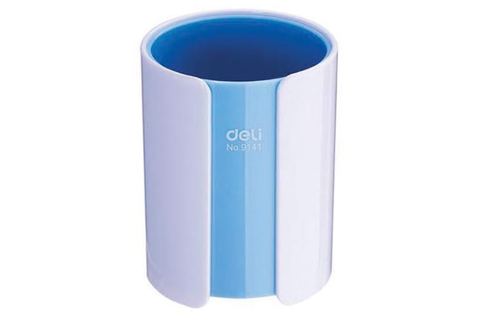 Deli Pen Holder  Blue & White Dual Tone 