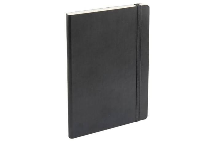 A4 Leather Notebook  Black W3185  160 Pages