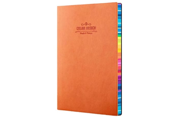 Deli Colour Design Orange Notebook  Rainbow Coloured Edges  No.3183 112 Pages