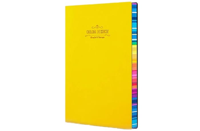 Deli Colour Design Yellow Notebook  Rainbow Coloured Edges  No.3183 112 Pages