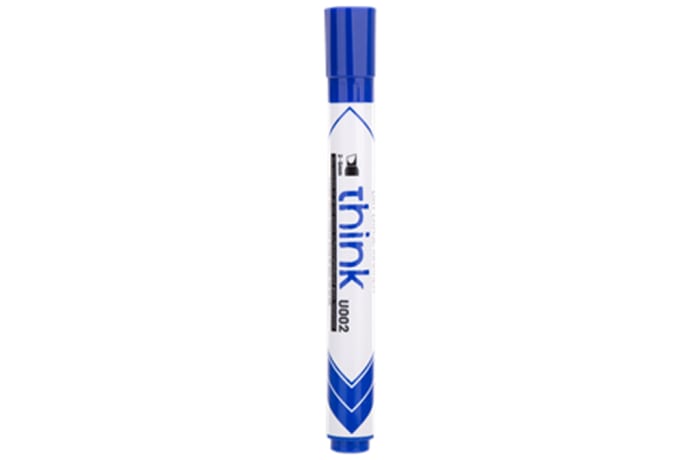 Think Dry Erase Whiteboard Marker  2-5mm Chisel Tip Blue Eu00230