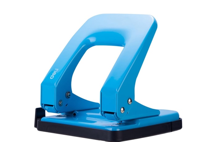 Deli Vivo  Metal 2 Hole Punch  35 Sheets Blue E0138