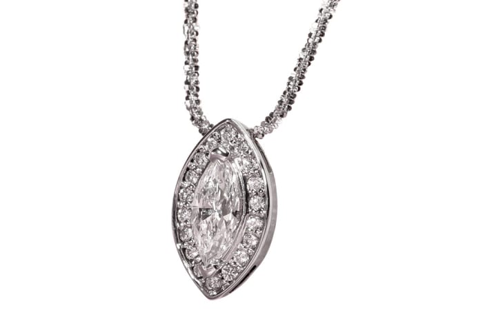 White Gold Diamond  Eye Pendant