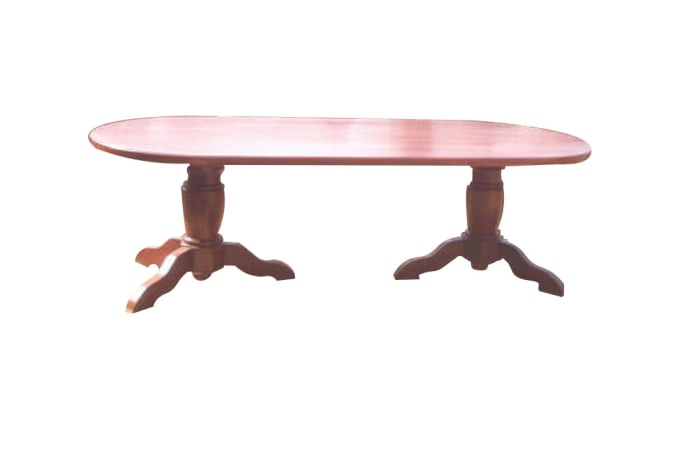 Dining table 10-seater oval solid legs