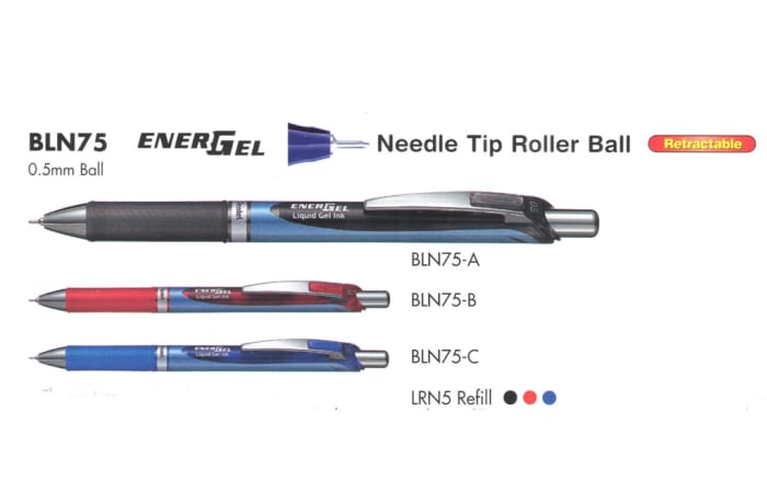 Energel Roller Pens - BLN75 EnerGel Needle Tip Roller Ball Retractable