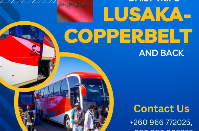 Euro-Africa Bus Services provides daily trips between Lusaka, the capital city of Zambia, and the Copperbelt region image