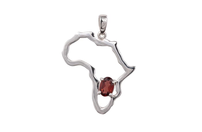 Silver Africa Garnet   Pendant