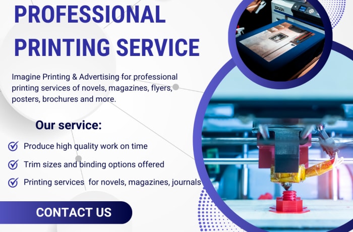 Professional printing services for novels, magazines, journals and more image