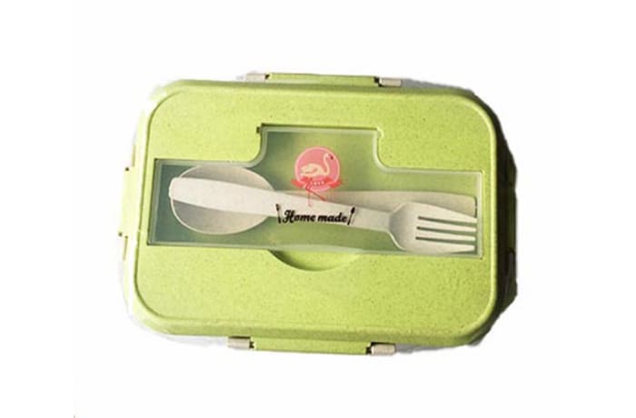  Bento Lunch Container Box  with Spoon & Fork  Green