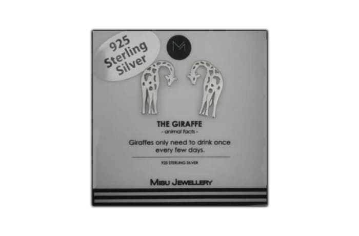 Silver Giraffe  Stud Earrings - 925 Sterling Silver