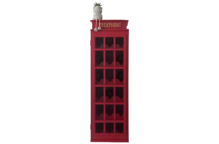 Red London Box Telephone Wine Rack Cabinet