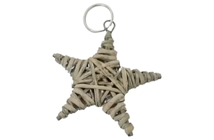 Wicker Star Natural Keyring