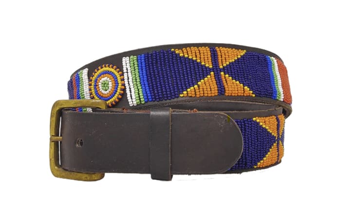 Kikoza Beaded Belts Leather Black -  Rainbow