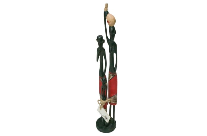 African Wood Carvings - Family of three
