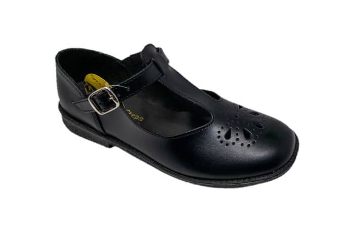 Girl's School Shoes  with Strap  - Black