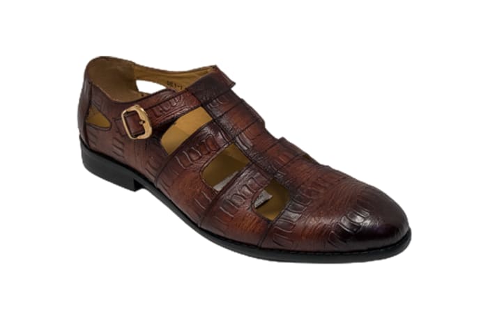 Men's Monk Strap Fisherman Sandals  - Brown