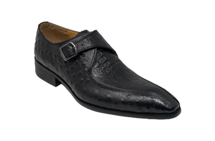 Men's  Single Monk-Strap Loafers  - Black