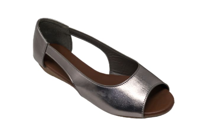 Woman's Flats  Open Toe Shoes  - Silver