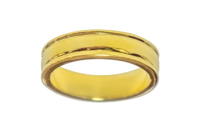 Men's Stylish Gold Wedding Ring Band 