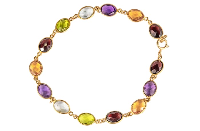 Yellow Gold  Multi-Gemstone  Bracelet 