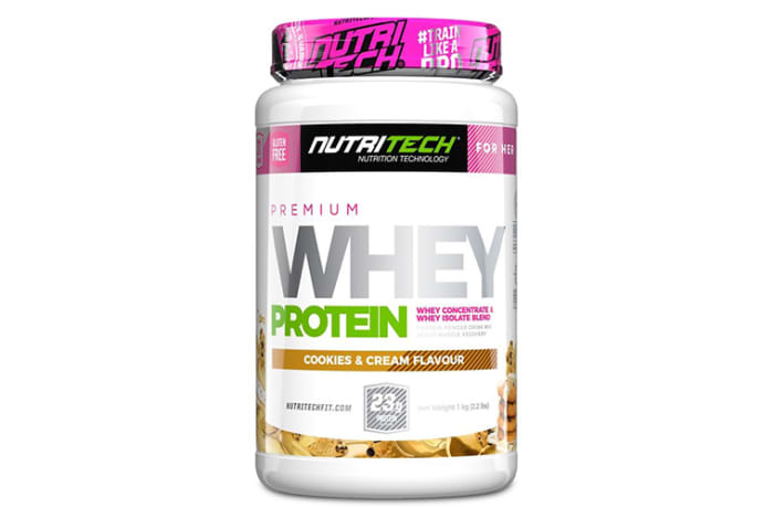 Nutritech Premium Whey Protein for Her  Concentrate & Isolate Blend  Cookies & Cream Flavour 1kg