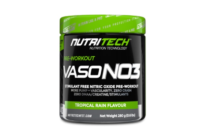 Nutritech Vaso-No3  Stimulant Free Pre-Workout Formula  Tropical Rain Flavour 