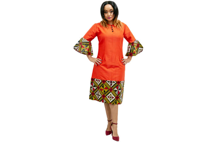 Orange dress with Ankara prints