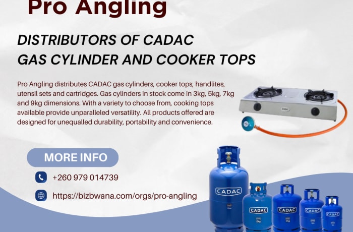 Distributors of CADAC gas cylinder and cooker tops image