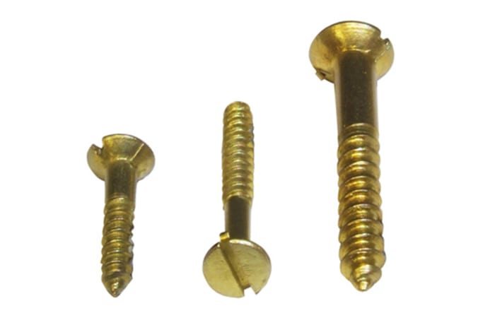 Brass Plated Steel Wood Screws - Countersunk