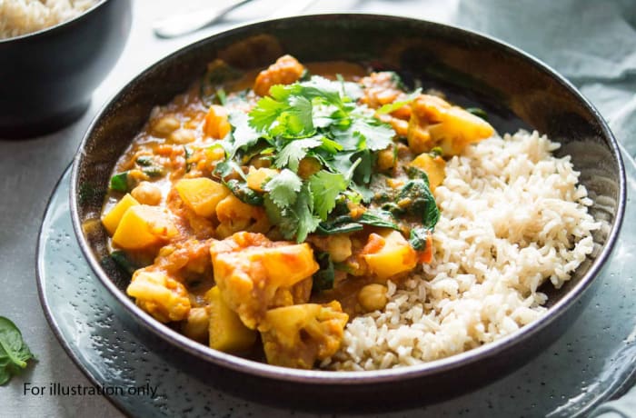 Lunch Choice Option 5 - Parsley Potatoes & Steamed Rice