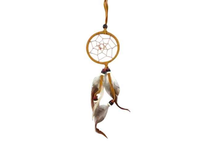 Dreamcatcher Brown Single Feather - 6cm 