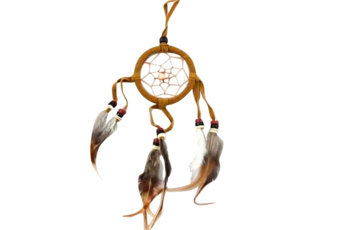 Dreamcatcher  Brown Triple Feather  - 6cm