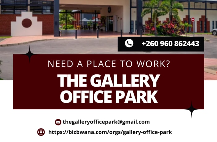 The Gallery Office Park is a modern and stylish office complex located in the heart of Lusaka.  image