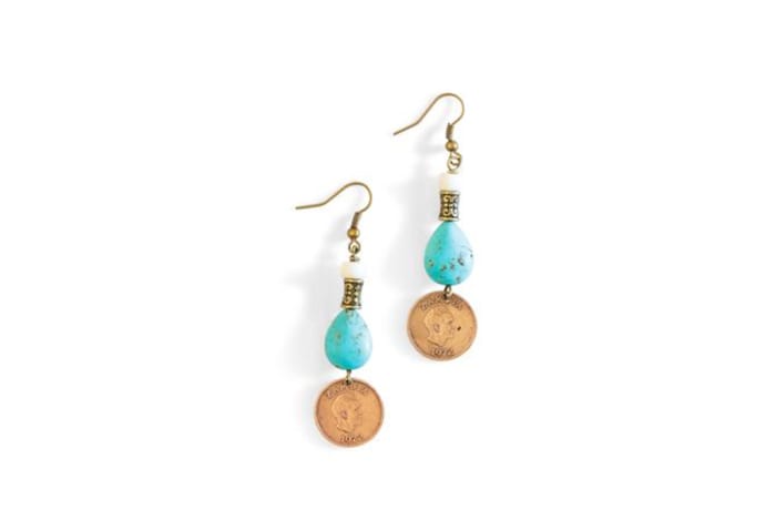 Turquoise & bronze earrings