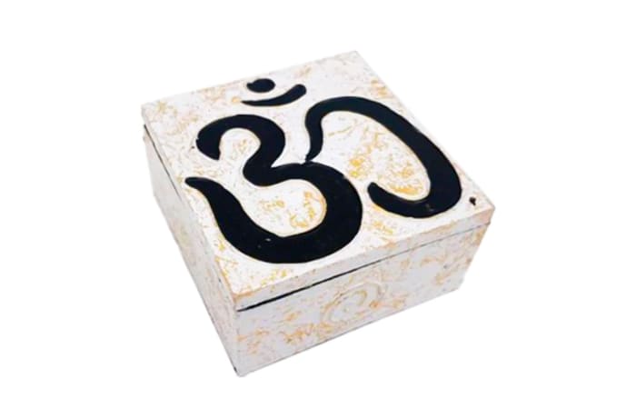 Storage Box White Geometric Decorative Box