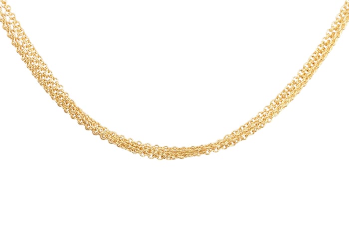 Yellow Gold  Strand Chain  Necklace 