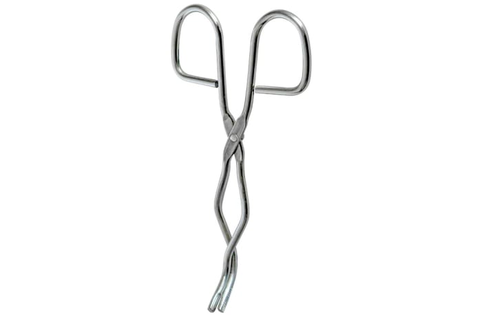 Crucible Tongs, with Bow  4" Capacity  Stainless Steel Flat Ends  8.25" In Length