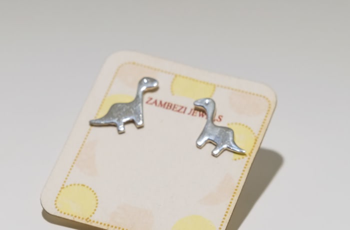 Silver Dinosaur Stud Earring  image