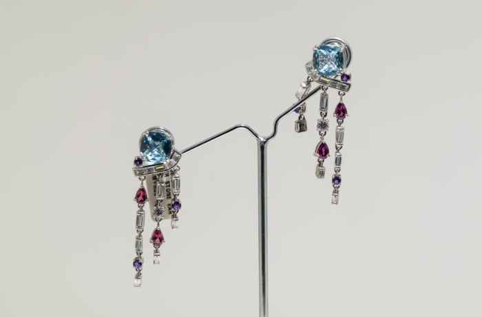 Multi-Gemstone Silver Earrings image