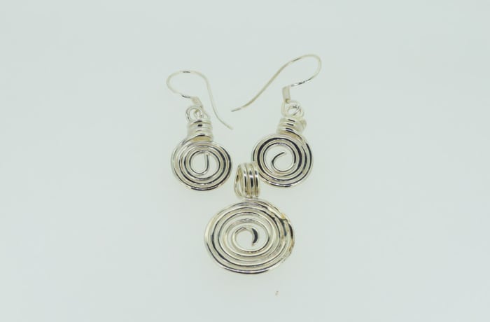 Silver Pendant & Earring Set image