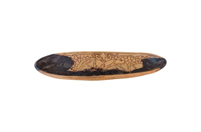 African  Wooden  Fruit Bowl with Wildlife image