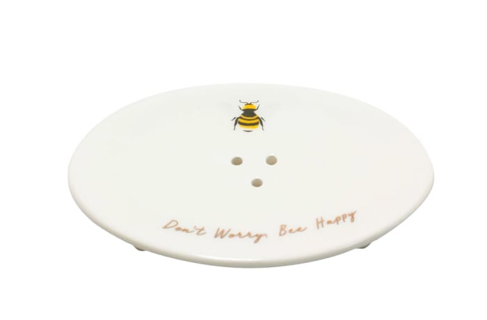 Just Bee Ceramic Soap Dish  - Don't Worry Be Happy image