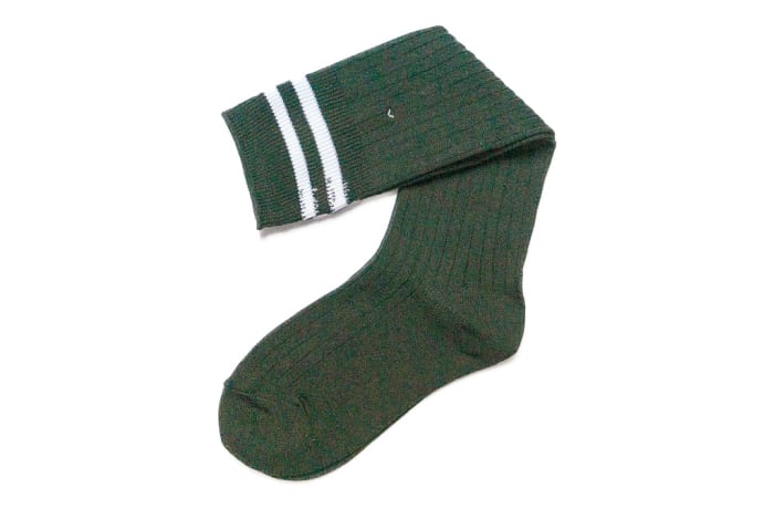 Dark Green with White Stripes Socks image