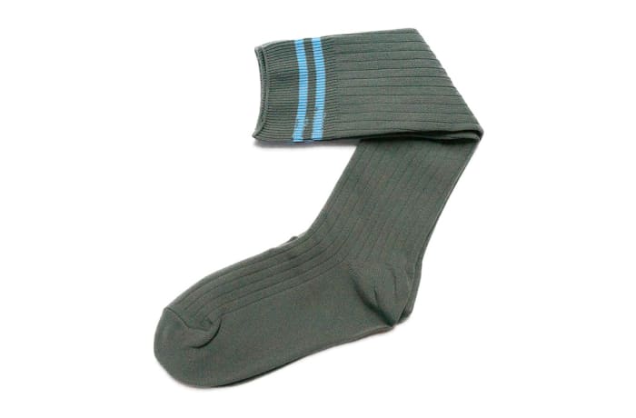 Grey with Light Blue Stripes Socks image