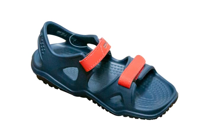 Crocs Black Sandals with orange straps image